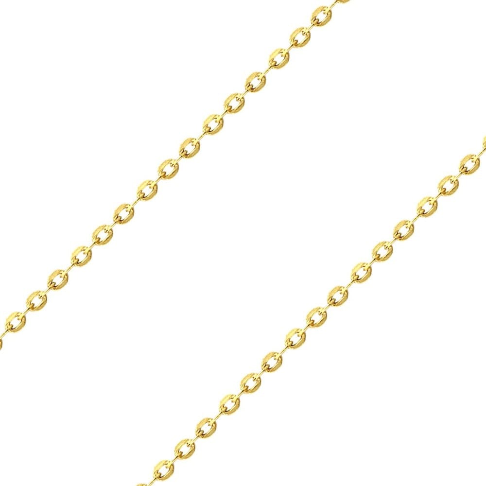 Corrente de ouro 18k 45cm elo Americano foto detalhada malha da corrente
