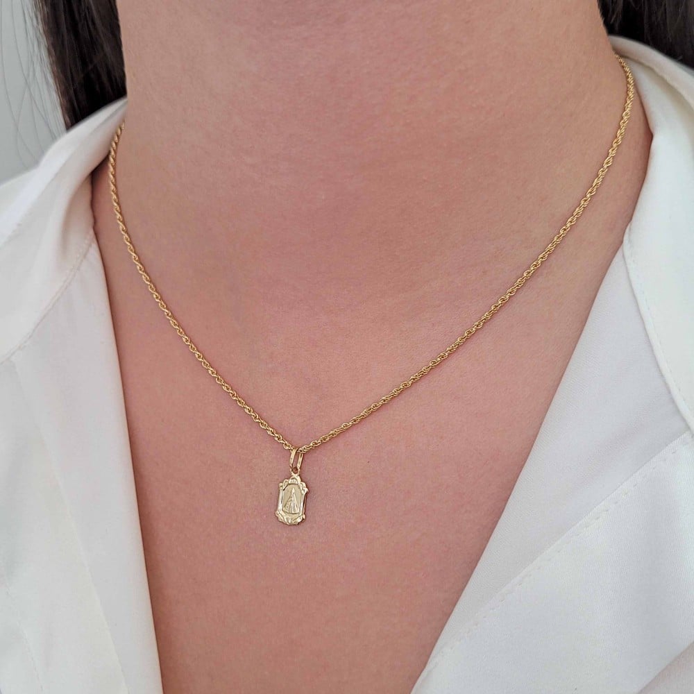 Pingente Nossa Senhora ouro 18k capela