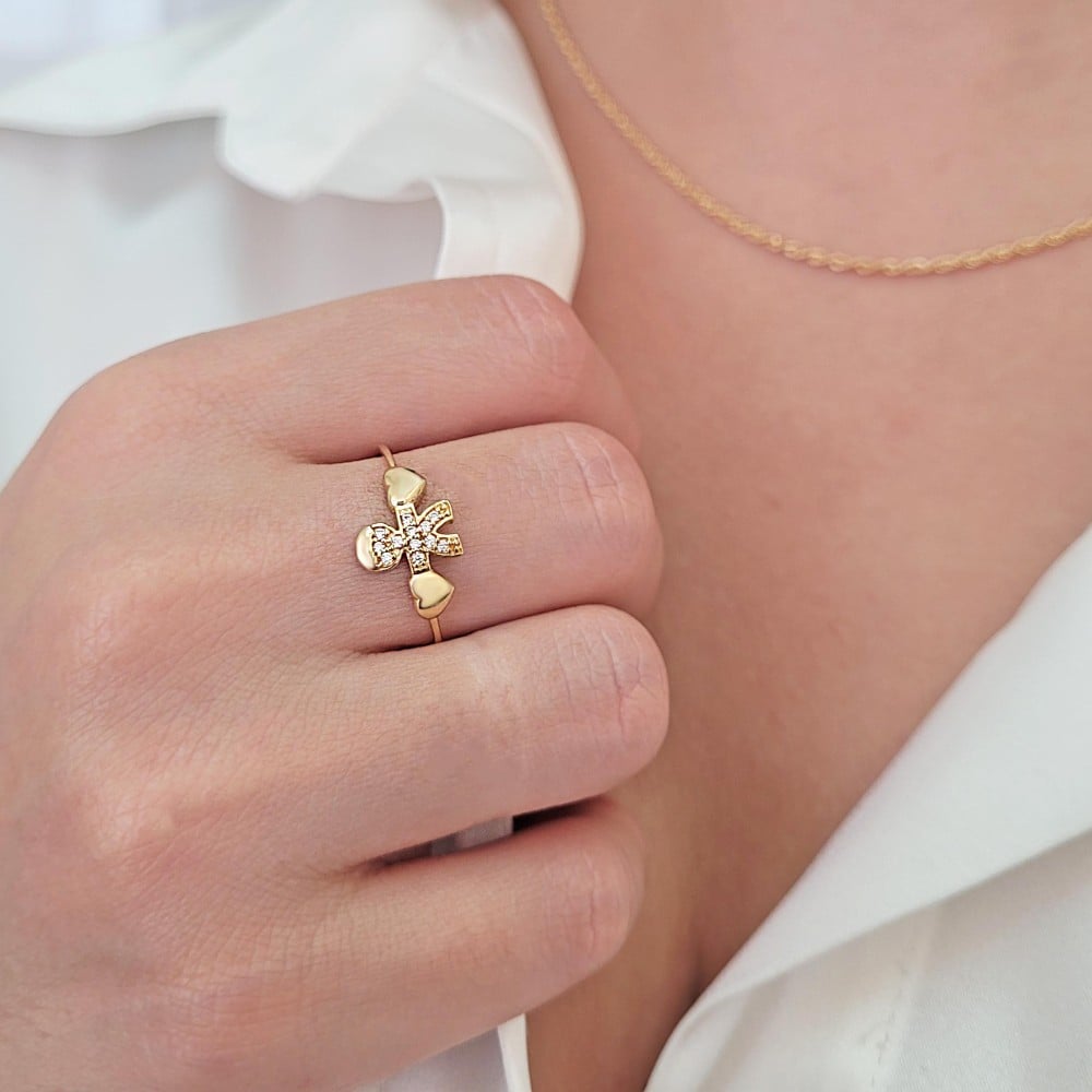 Anel filhos de ouro 18k amor menino