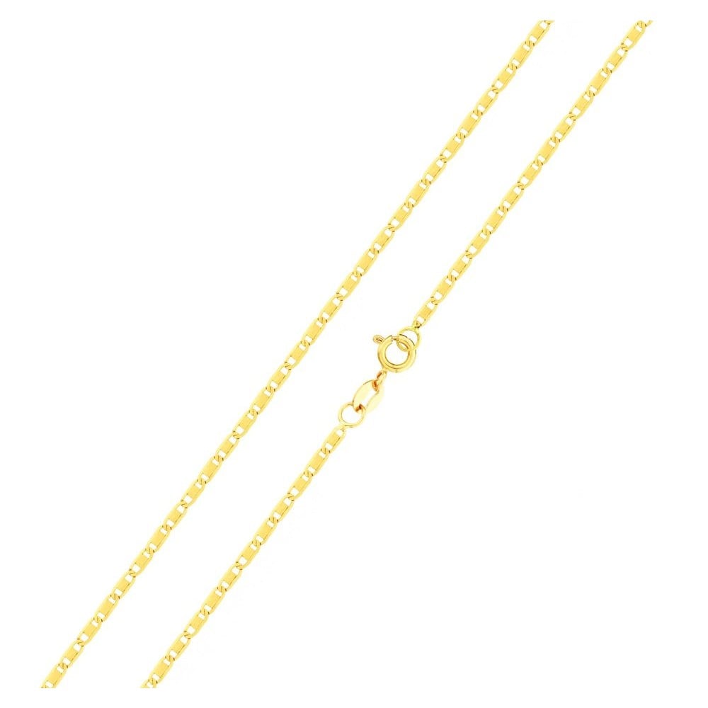 Corrente de ouro 18k piastrine fina 50cm 