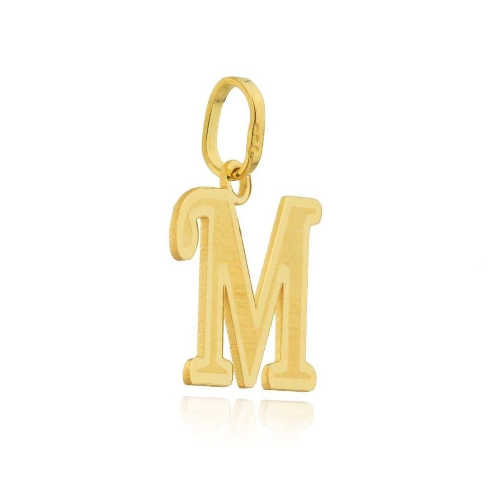 Pingente de ouro 18k letra M