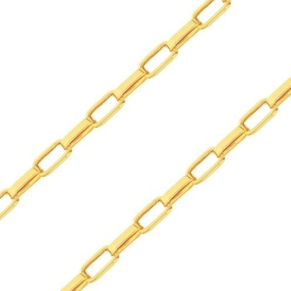 Corrente de Ouro 18k masculina 60cm com elos 3x1 macico foto detalhada malha da corrente