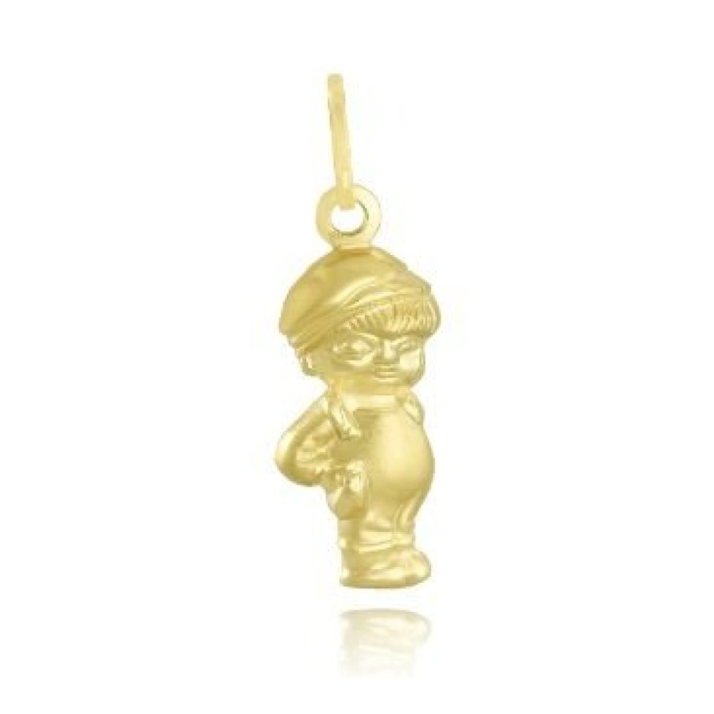 Pingente Ouro 18k Boneco/Filho Menino foto frontal do pingente 