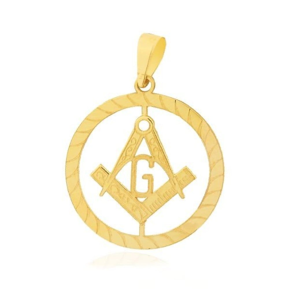 Pingente de ouro 18k simbolo maçon