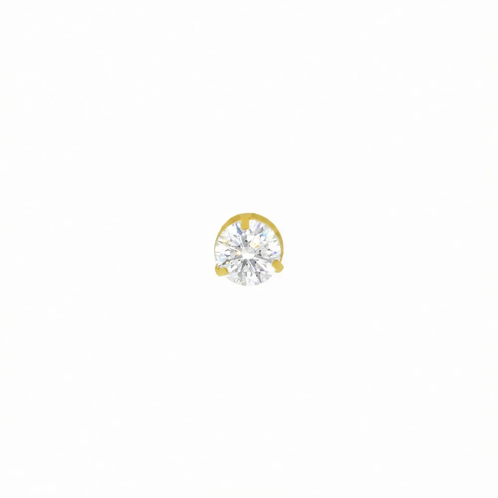Pingente moissanite ponto de luz 4mm ouro 18k