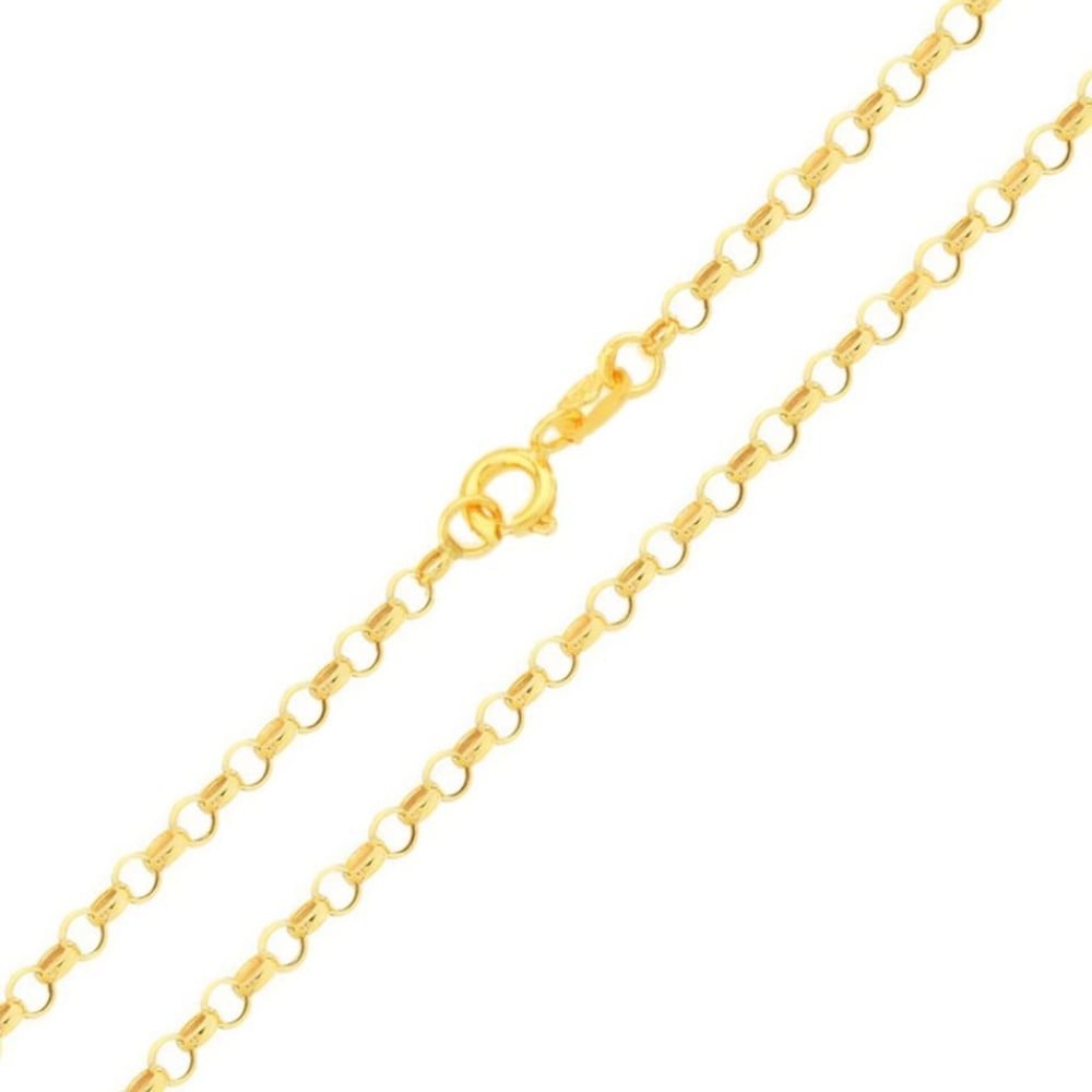 Corrente de ouro feminina 18k Elo Português Oca 40cm