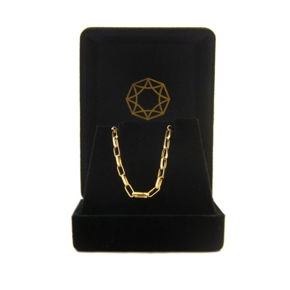 Corrente de ouro 18k masculina 50cm cartier elos arredondados - 4,60g foto na caixinha de veludo 