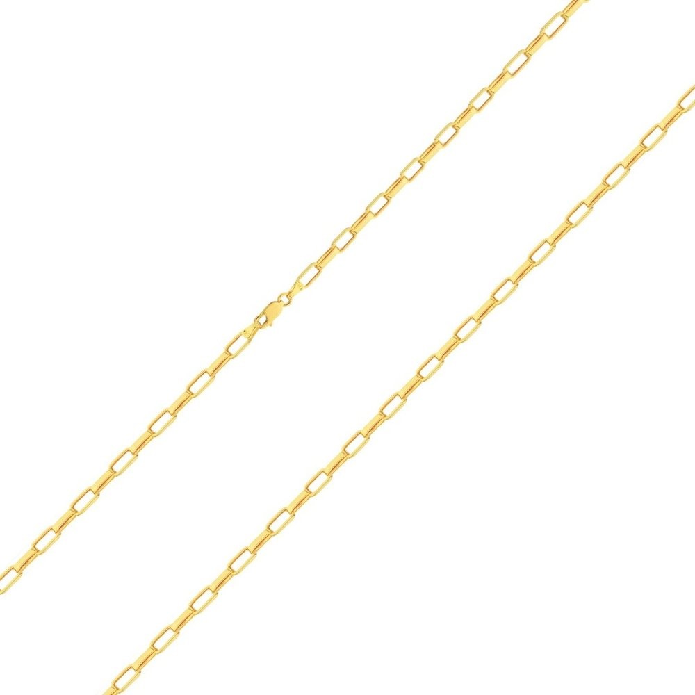 Corrente de ouro 18k masculina 50cm cartier elos arredondados - 4,60g foto fecho da corrente