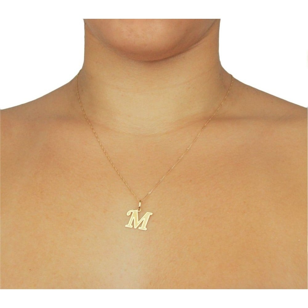Pingente de ouro 18k letra M