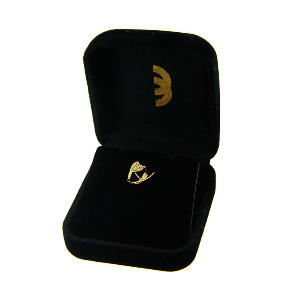 Brinco ou piercing de ouro 18k argola coração com pedras 