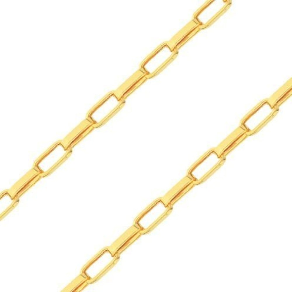 Corrente de ouro 18k masculina 50cm cartier elos arredondados - 4,60g foto malha detalhada da corrente 