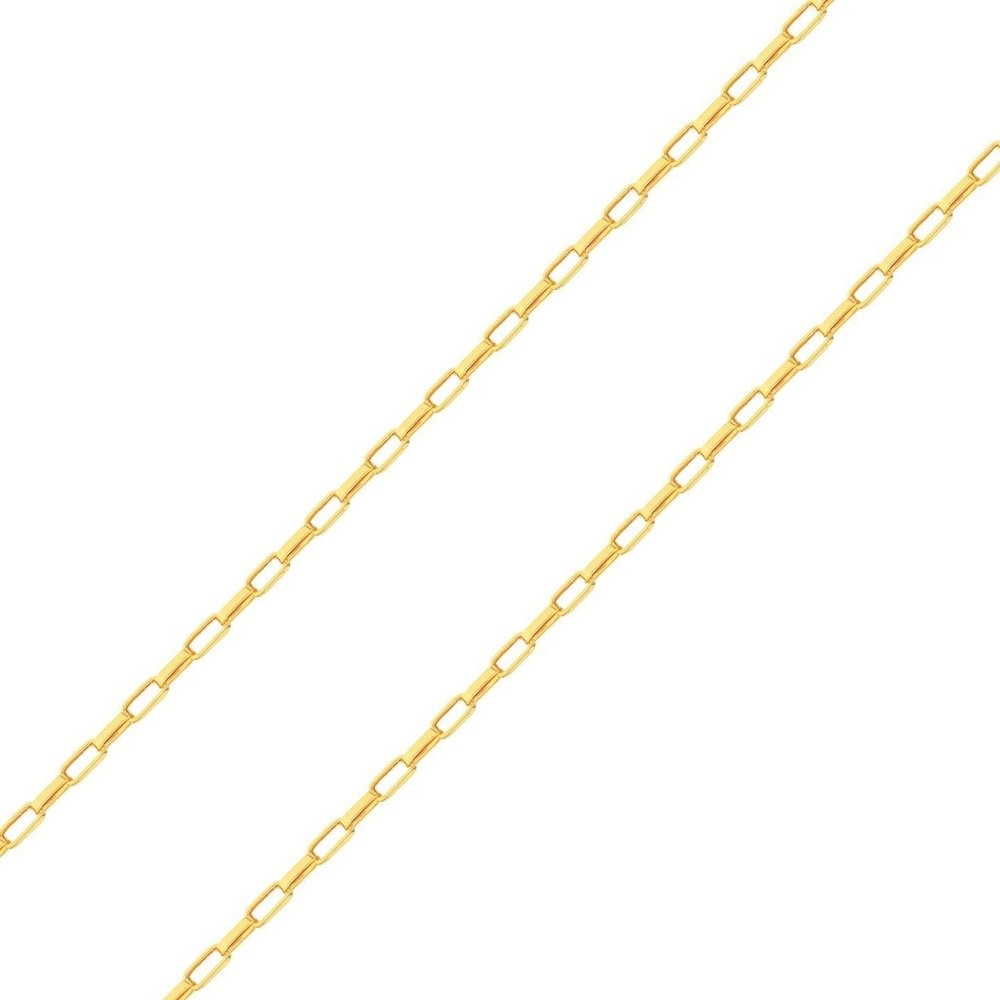 Corrente de ouro 18k masculina 50cm cartier elos arredondados - 4,60g foto frontal da corrente 