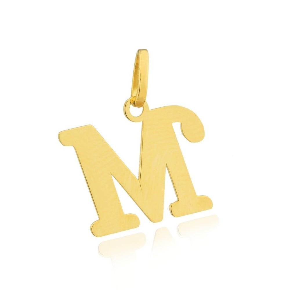 Pingente de ouro 18k letra M
