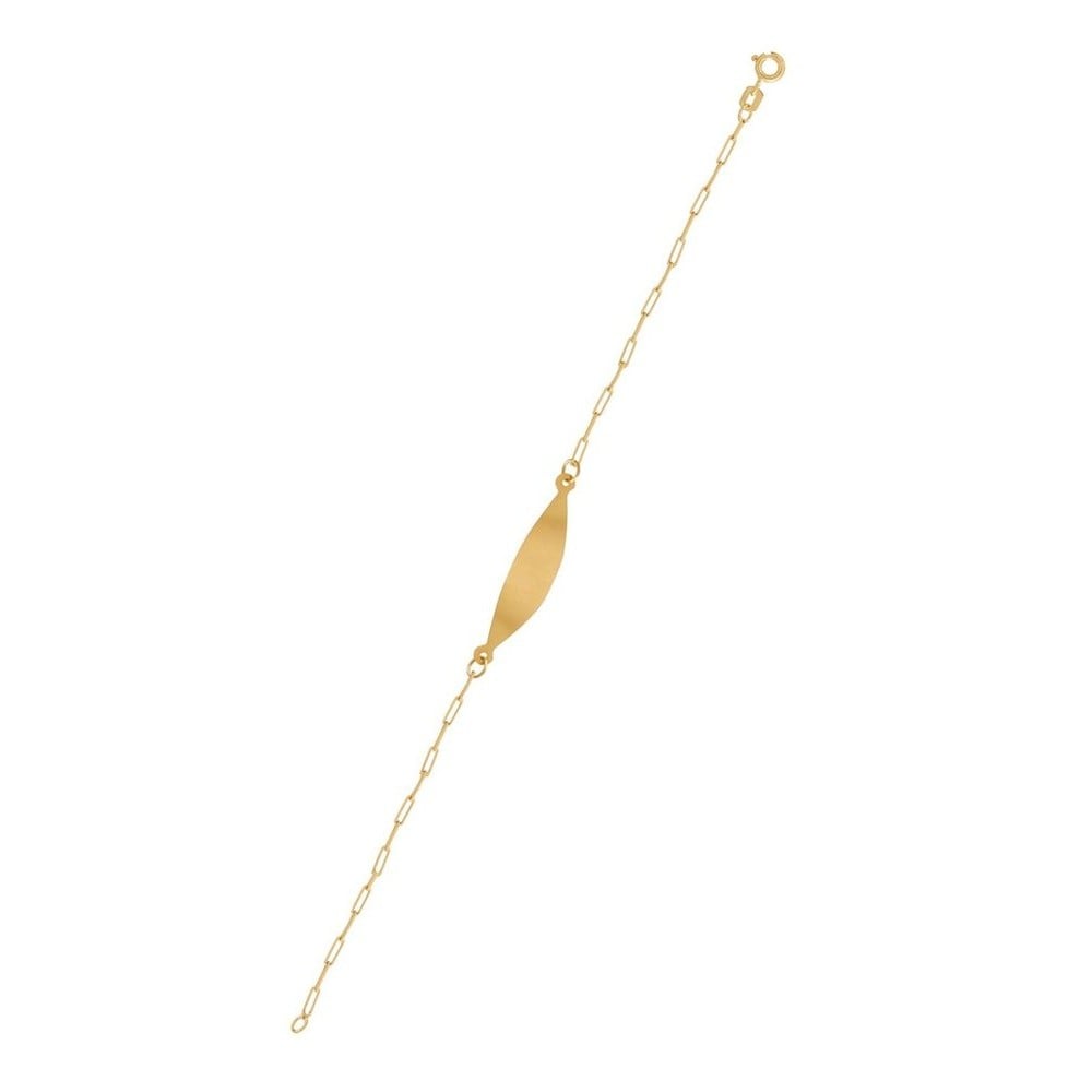 Pulseira De Ouro 18k Infantil (Bebê) Placa oval para nome