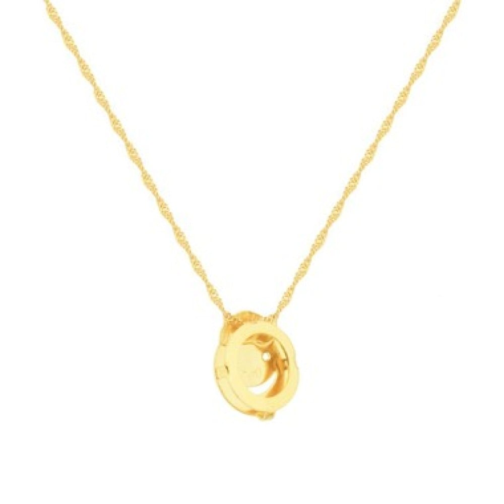 Corrente De Ouro 18k 45cm + Pingentes De Ouro 18k 2 Filhos Carinha