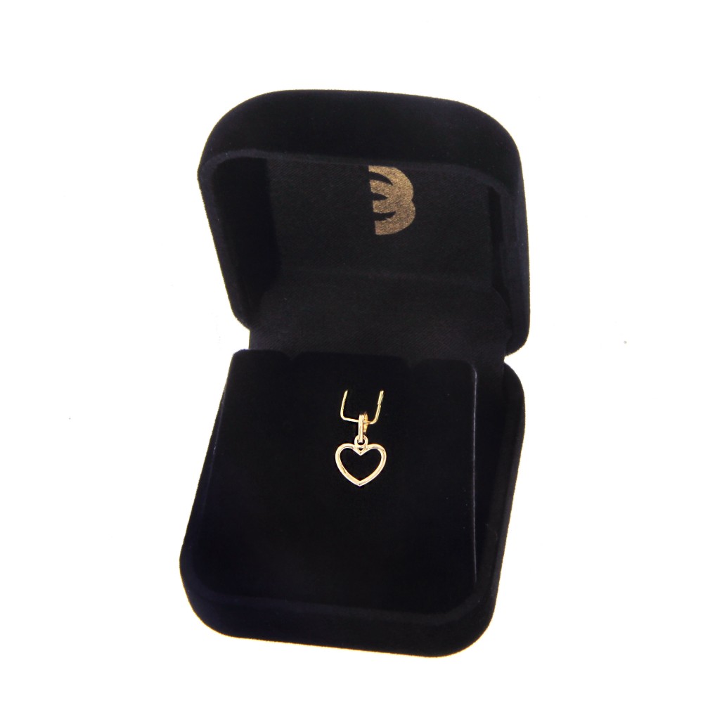 Pingente de ouro 18k 1 coração vazado