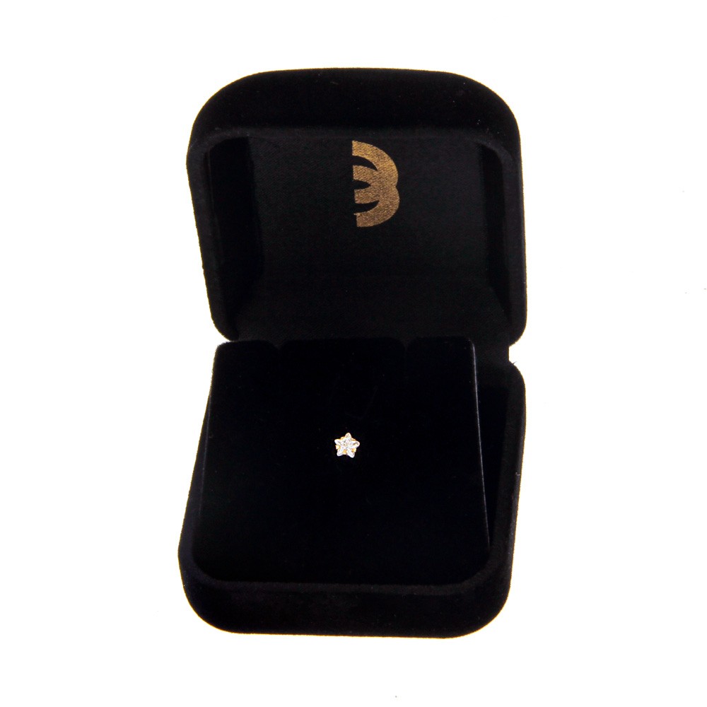 Piercing de ouro 18k ponto de luz estrela tragus cartilagem