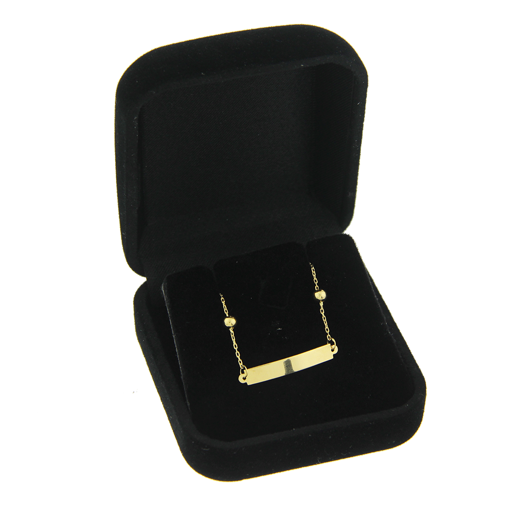 Pulseira de ouro 18k infantil placa e bola