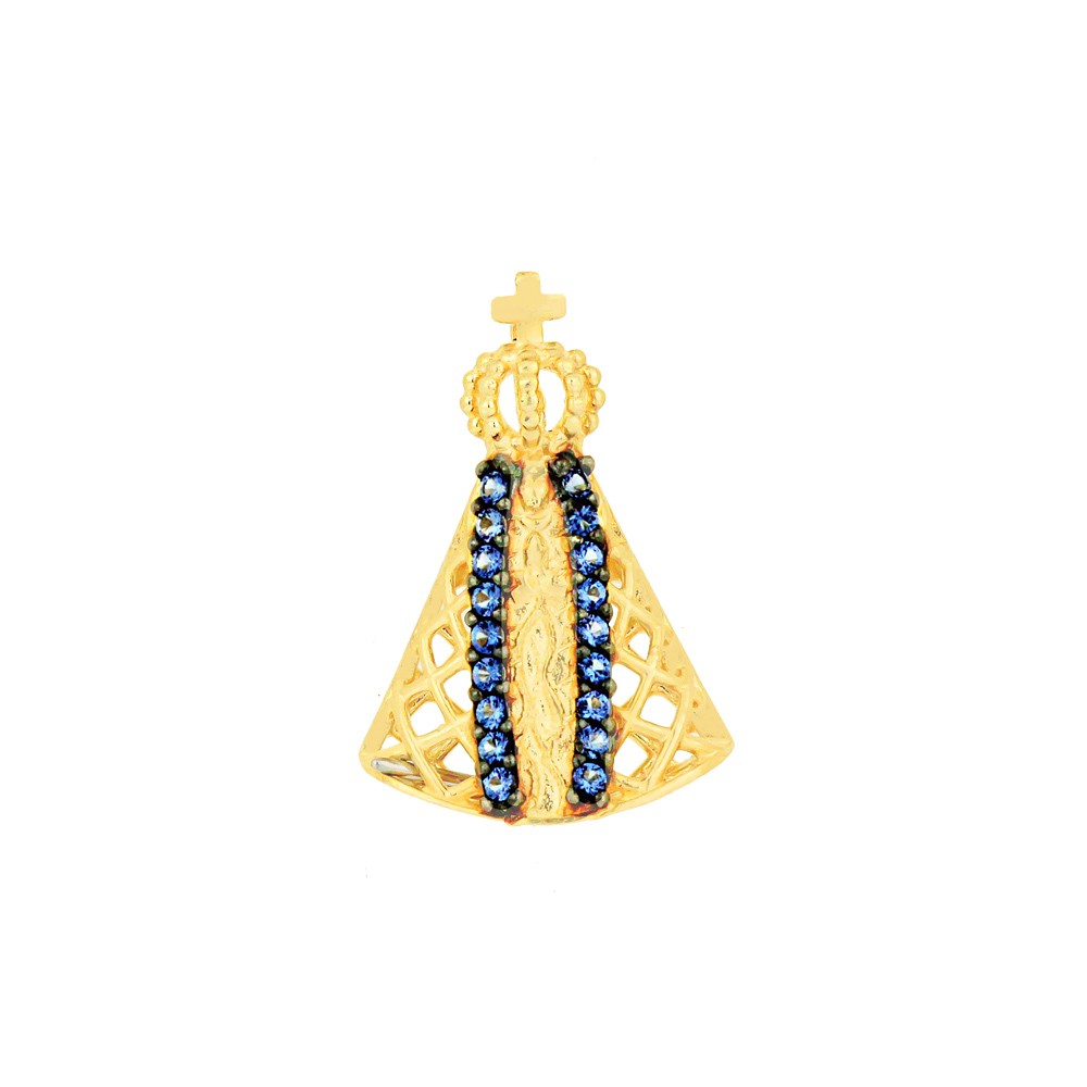 Pingente Nossa Senhora ouro 18k renda portuguesa