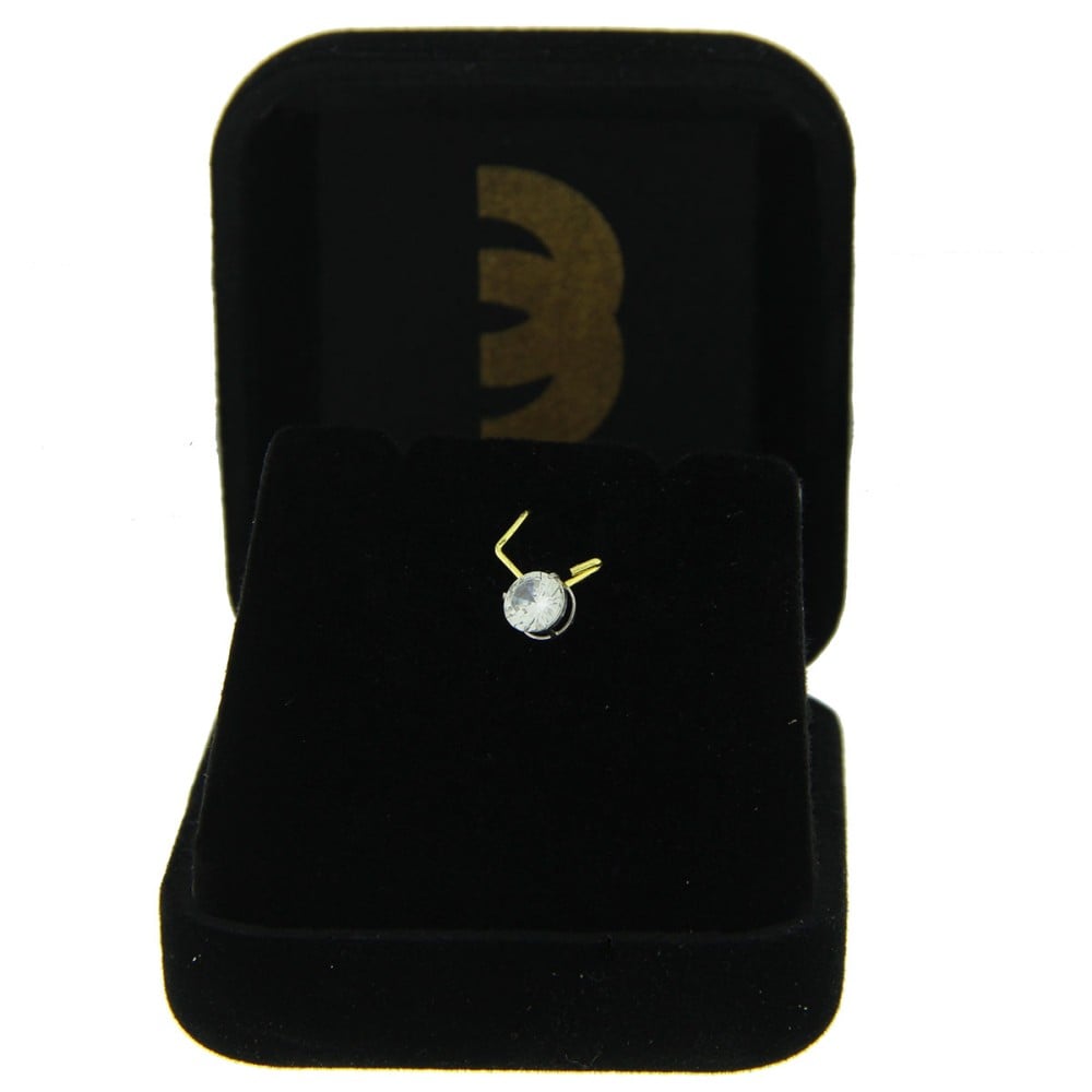 Pingente de ouro 18k em ouro branco ponto de luz com pedra zircônia branca / transparente