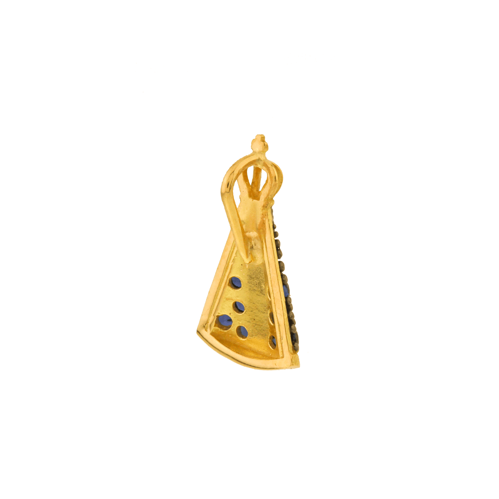 Pingente Nossa Senhora ouro 18k manto pedras azuis