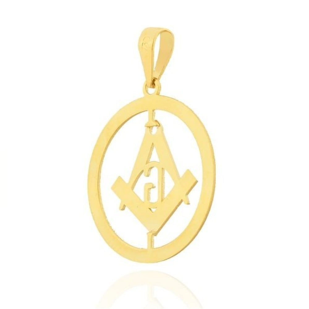 Pingente de ouro 18k simbolo maçon