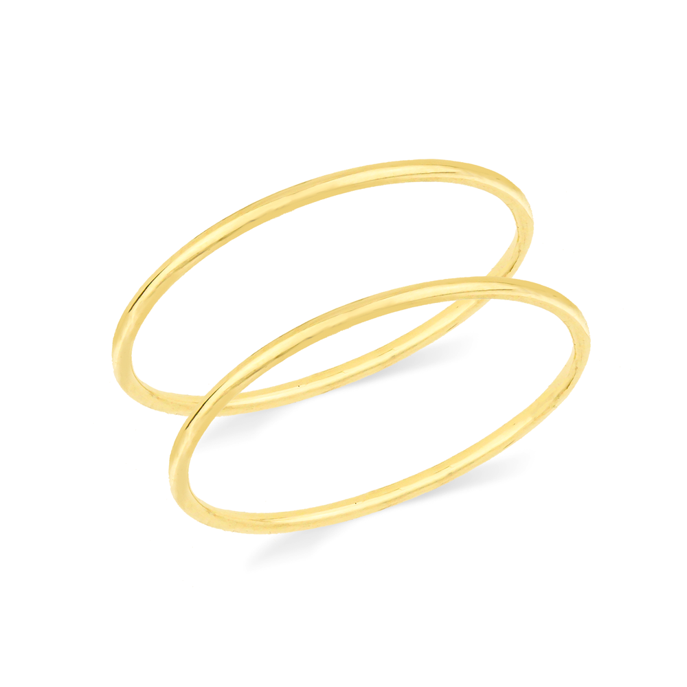 Aliança fio de ouro 18k stacky bold par