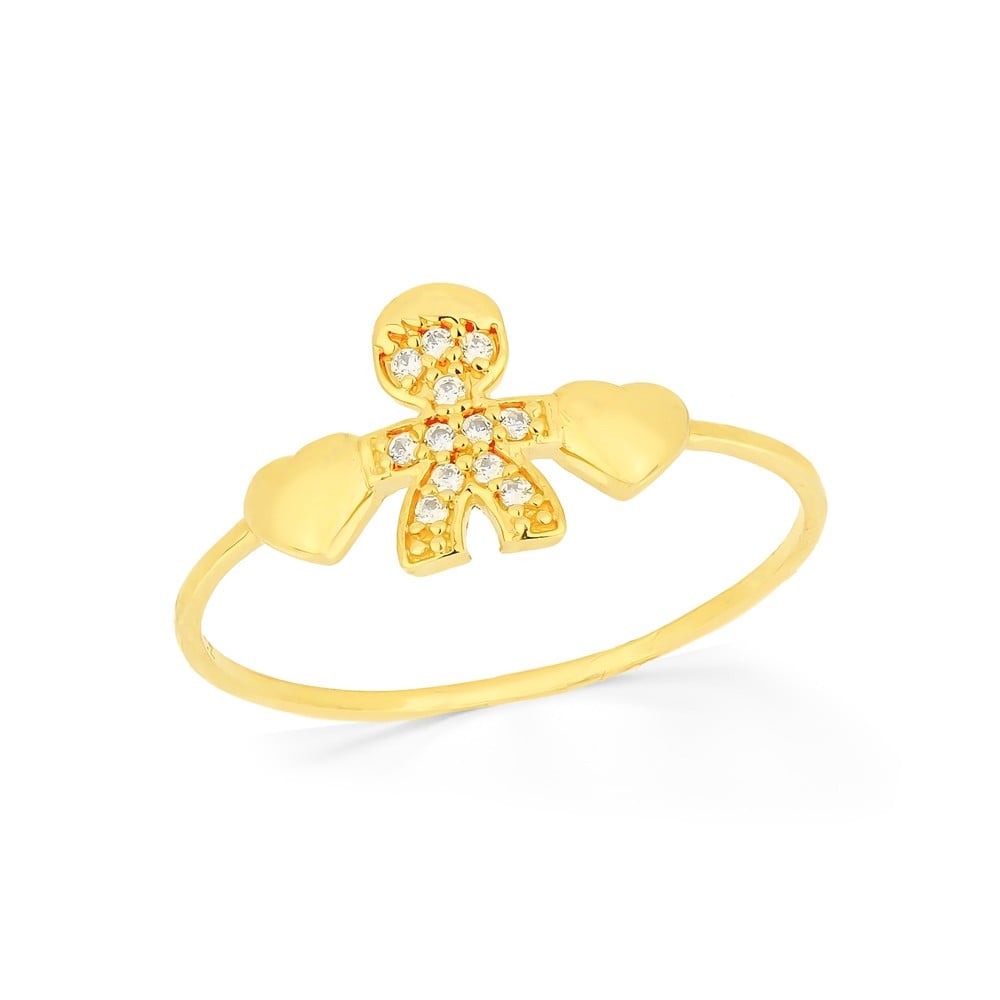 Anel filhos de ouro 18k amor menino