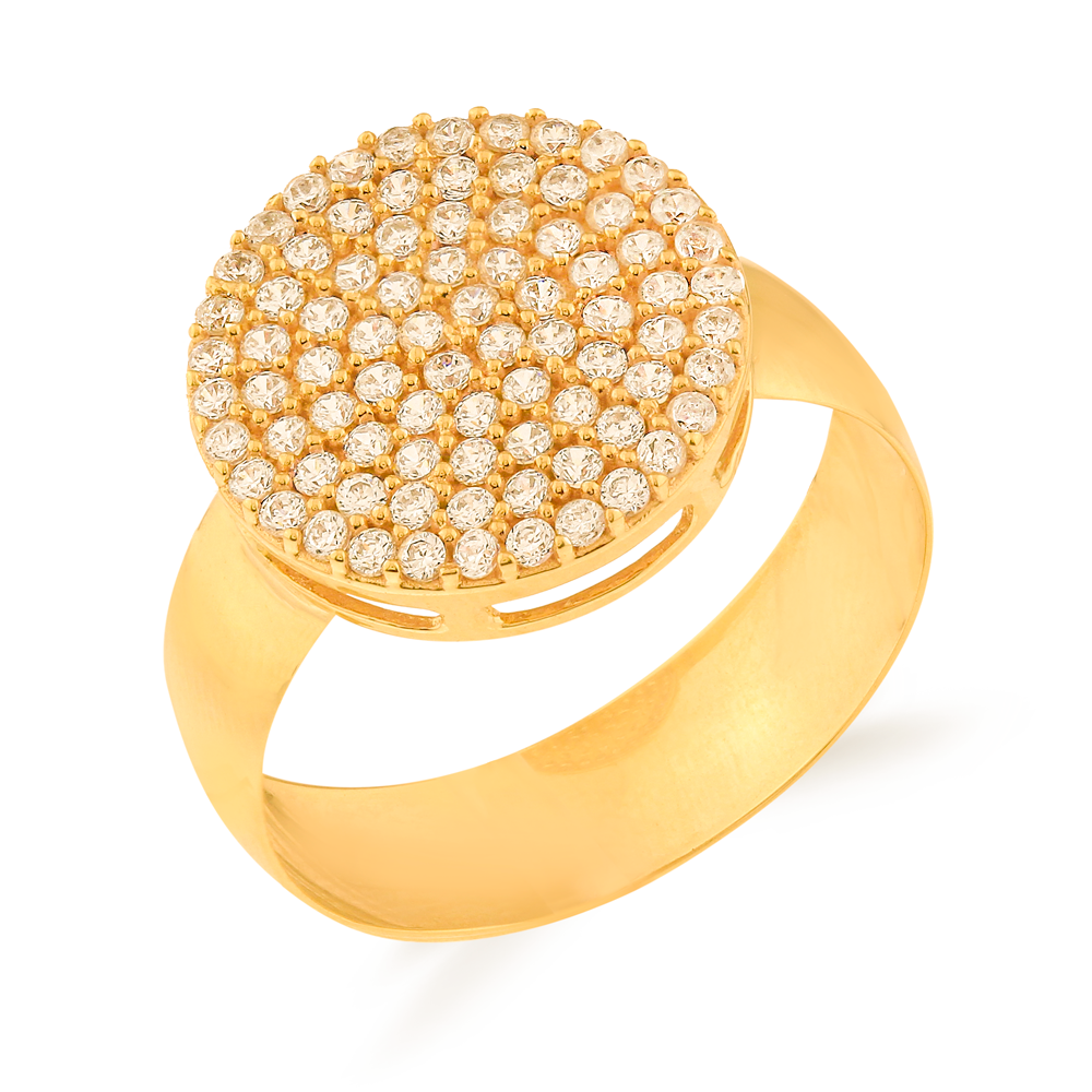 Anel chuveiro redondo de ouro 18k