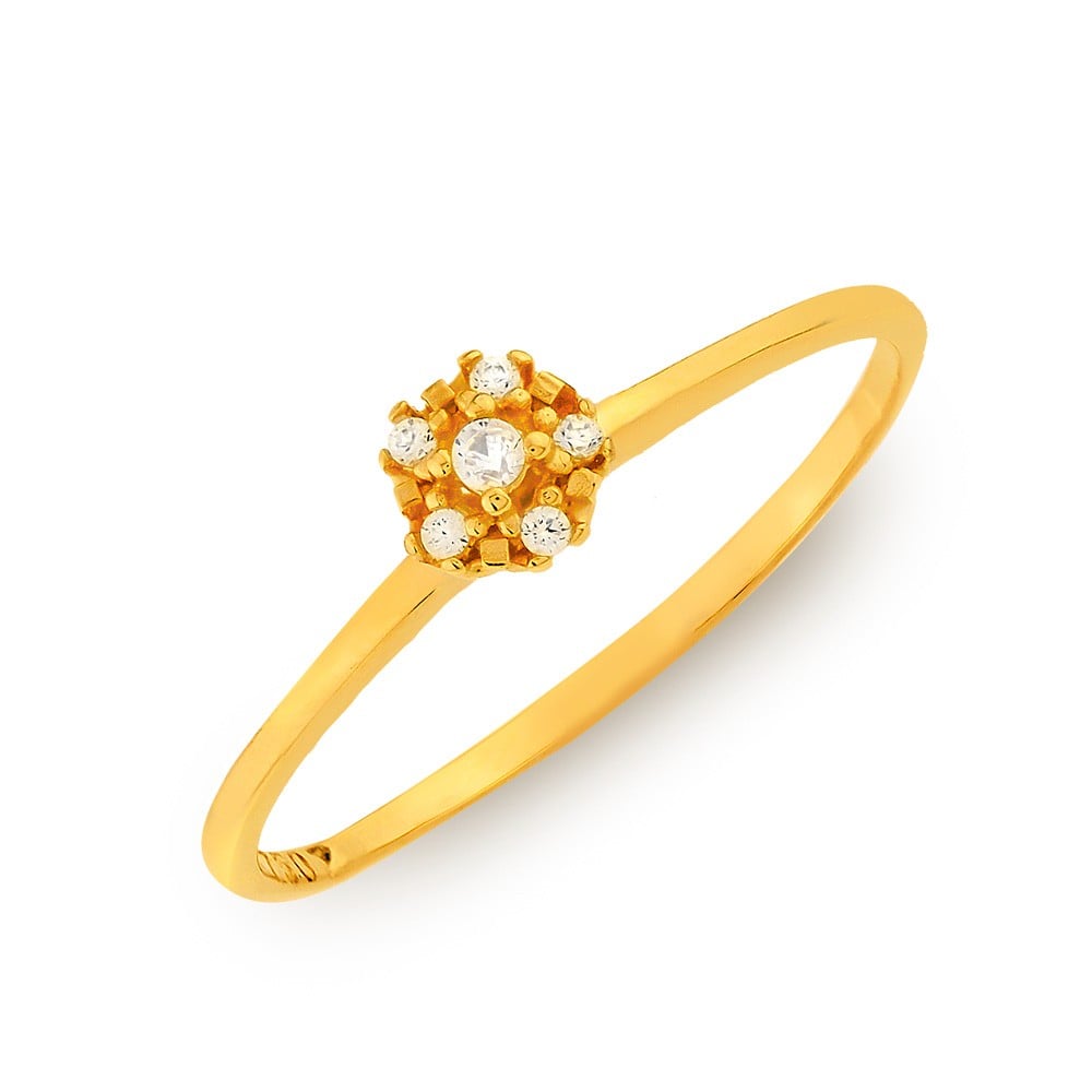 Anel de Ouro 18k cálice com flor