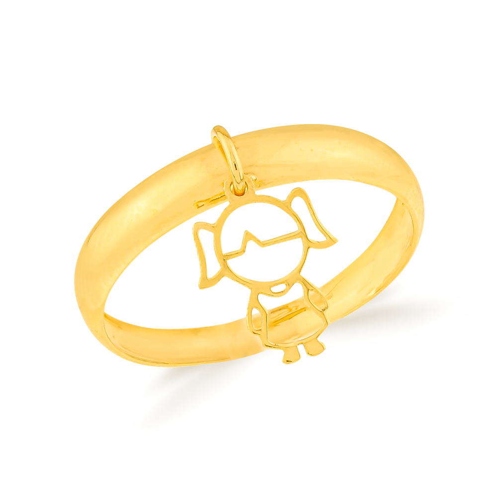 Anel filhos pingente menina de ouro 18k