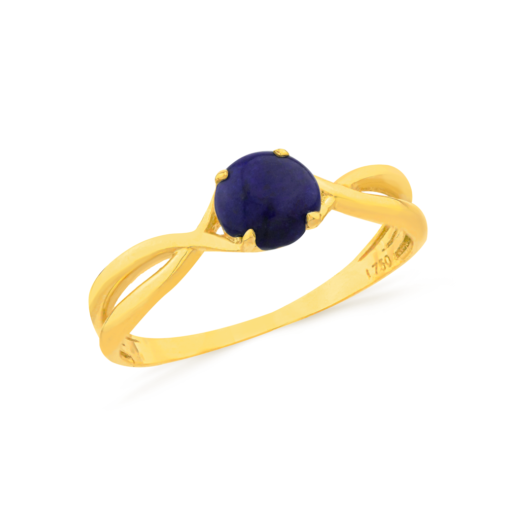 Anel lápis lazuli de ouro 18k
