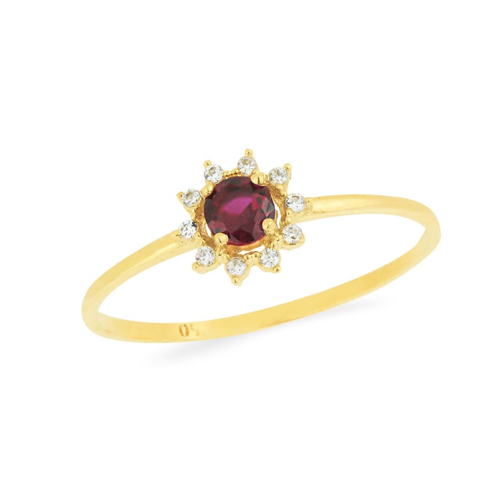 Anel de diamante e rubi ouro 18k Velvet
