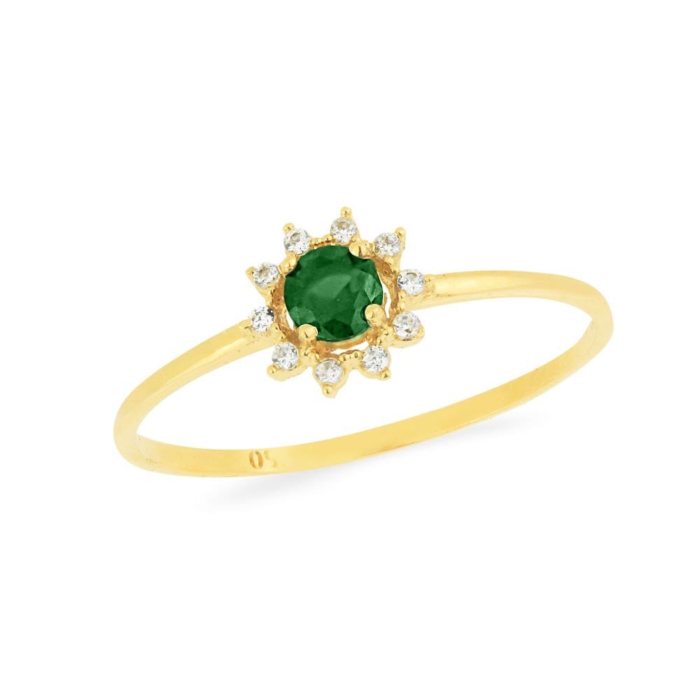 Anel de ouro pedra verde 18k Velvet
