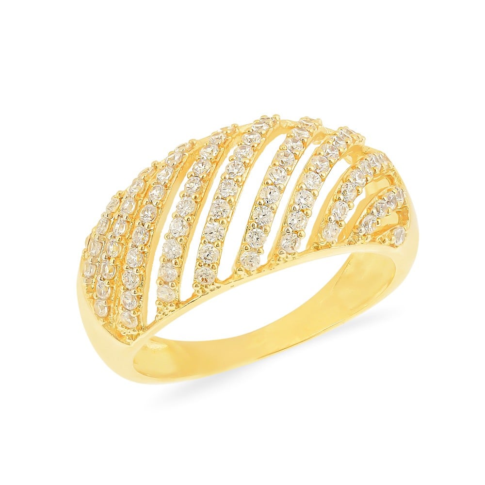Anel com pedras cravejadas de ouro 18k