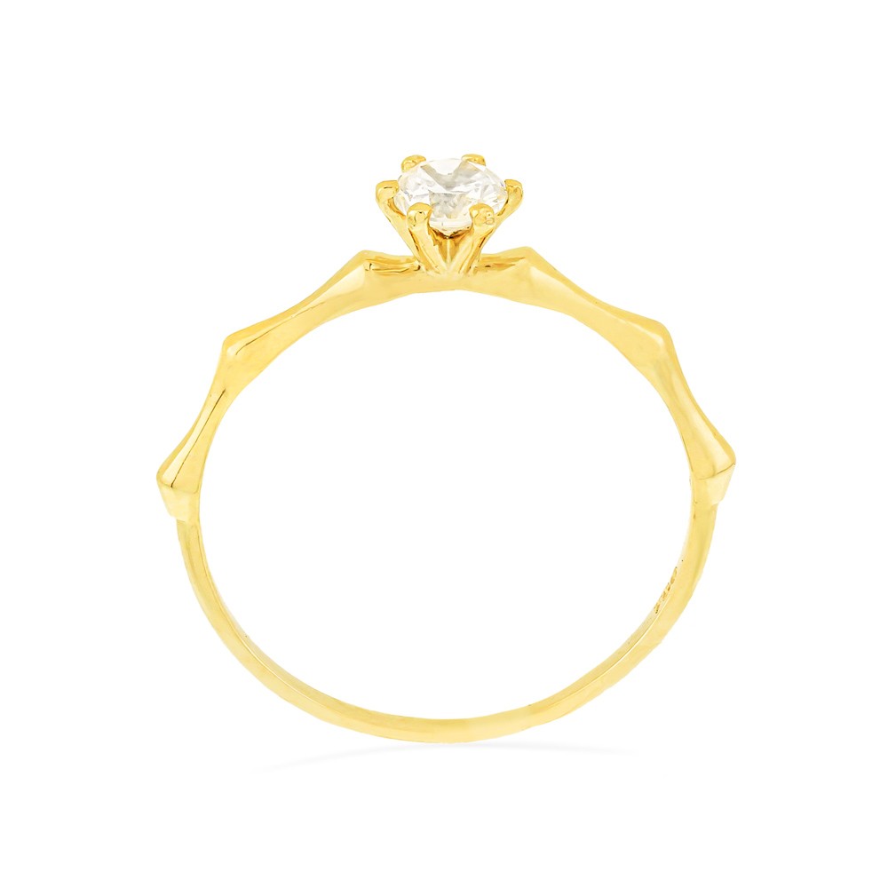 Anel solitário de ouro 18k Joy