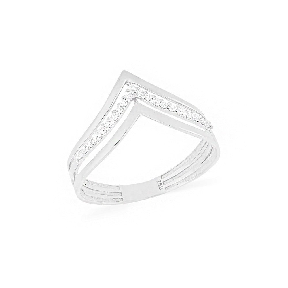 Anel de ouro branco 18k Edge cravejado