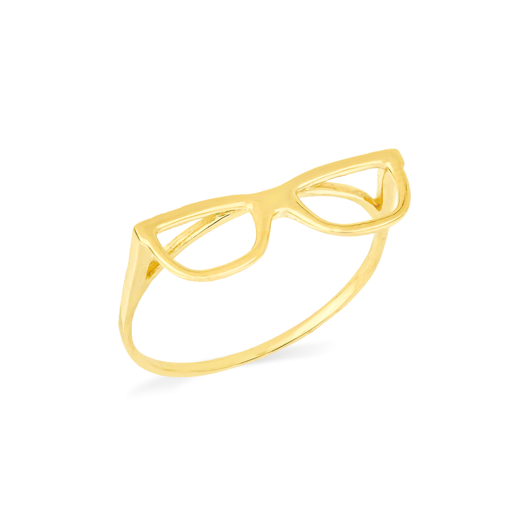 Anel de ouro 18k óculos 