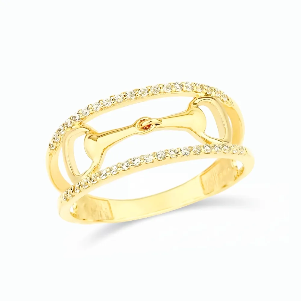 Anel de ouro 18k Western estribo