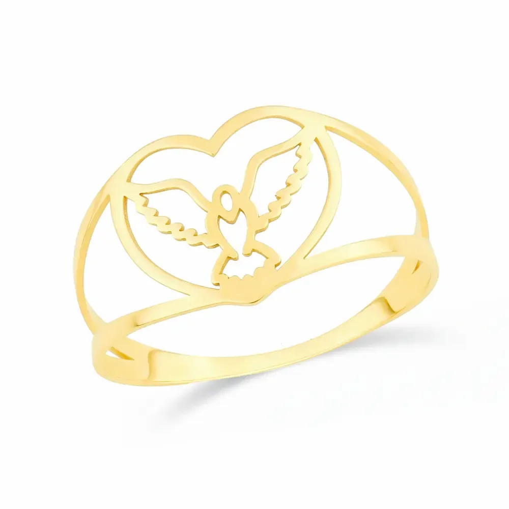 Anel Divino Espírito Santo ouro 18k