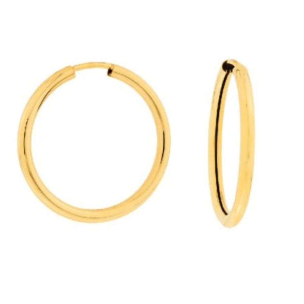 Brinco argola de ouro 18k fio redondo m