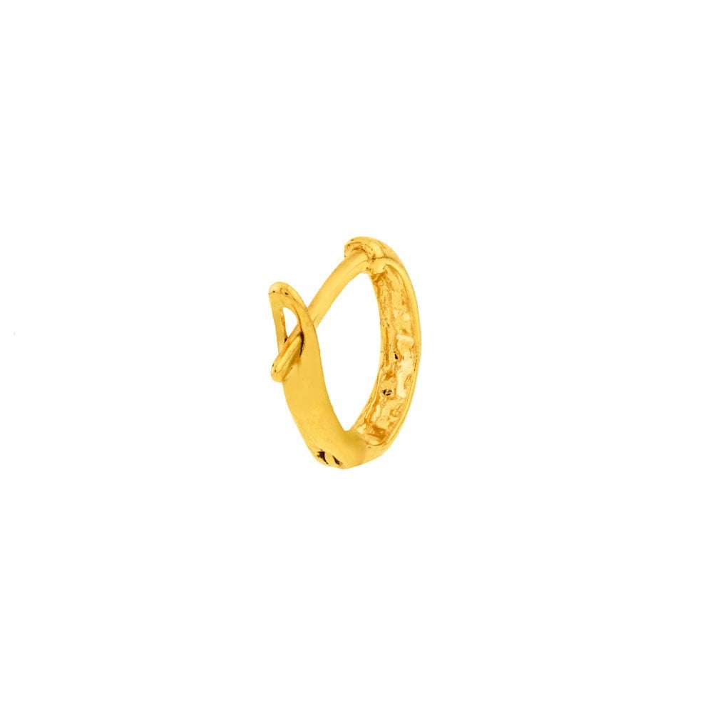 Brinco de ouro 18k UMA PEÇA argola simples