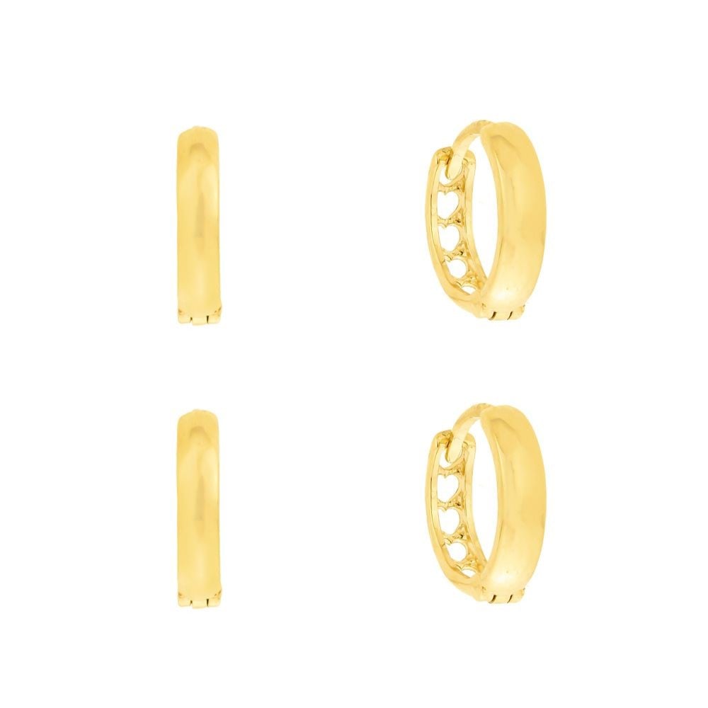Brinco de argola segundo furo pequena ouro 18k
