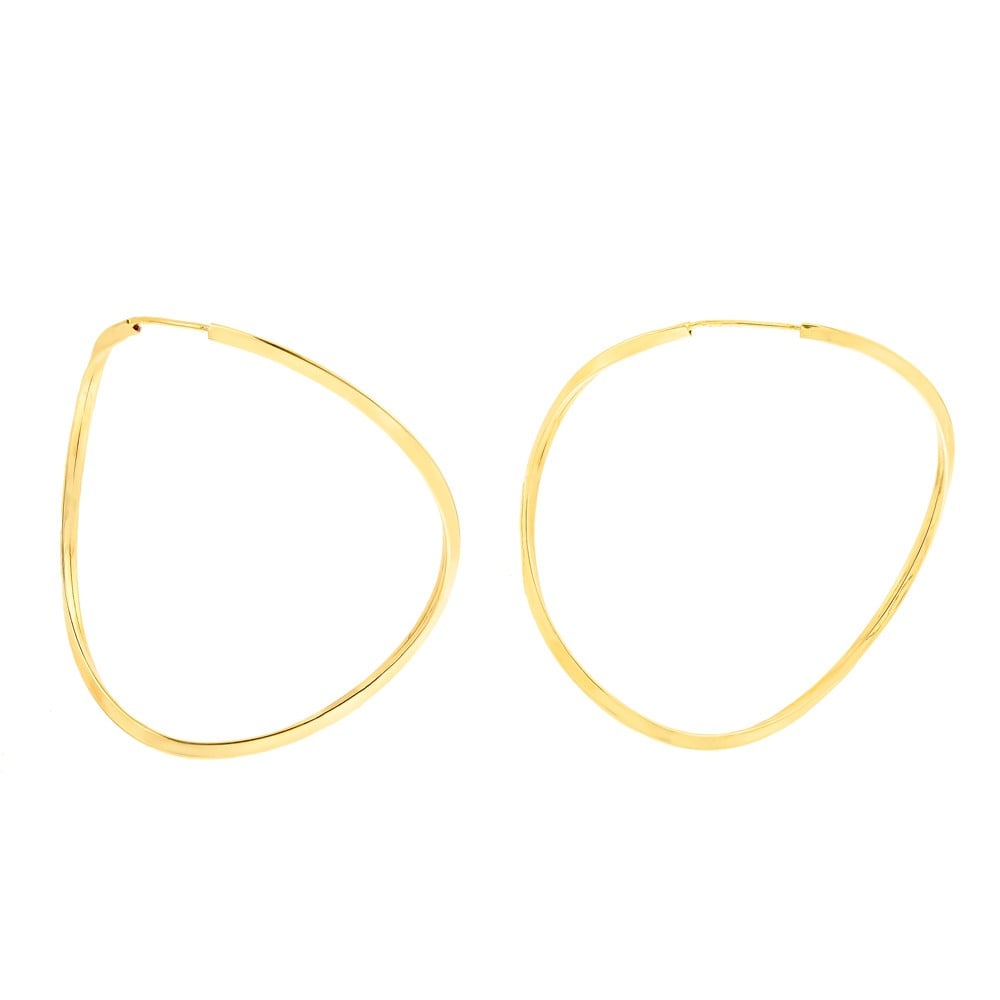 Brinco de argola de ouro 18k grande wind