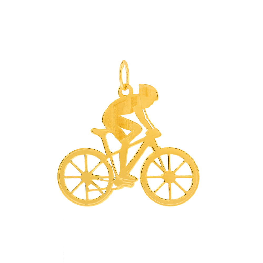 Pingente bicicleta masculino de ouro 18k