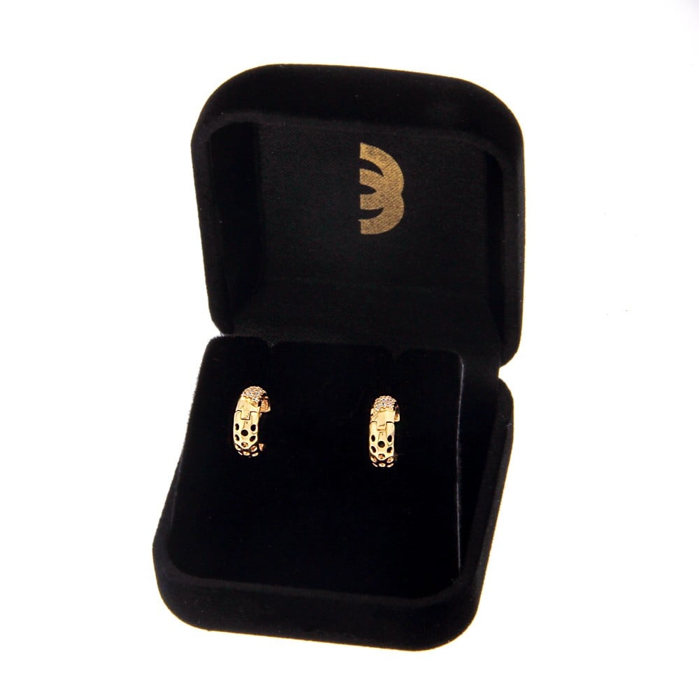 Brinco argola de diamante pequeno ouro 18k