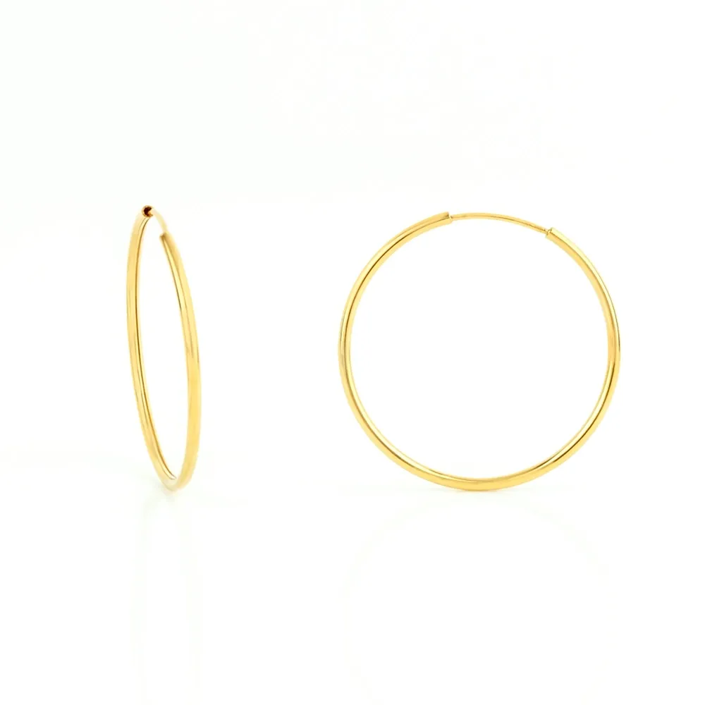 Brinco argola de ouro 18k fio fino XII