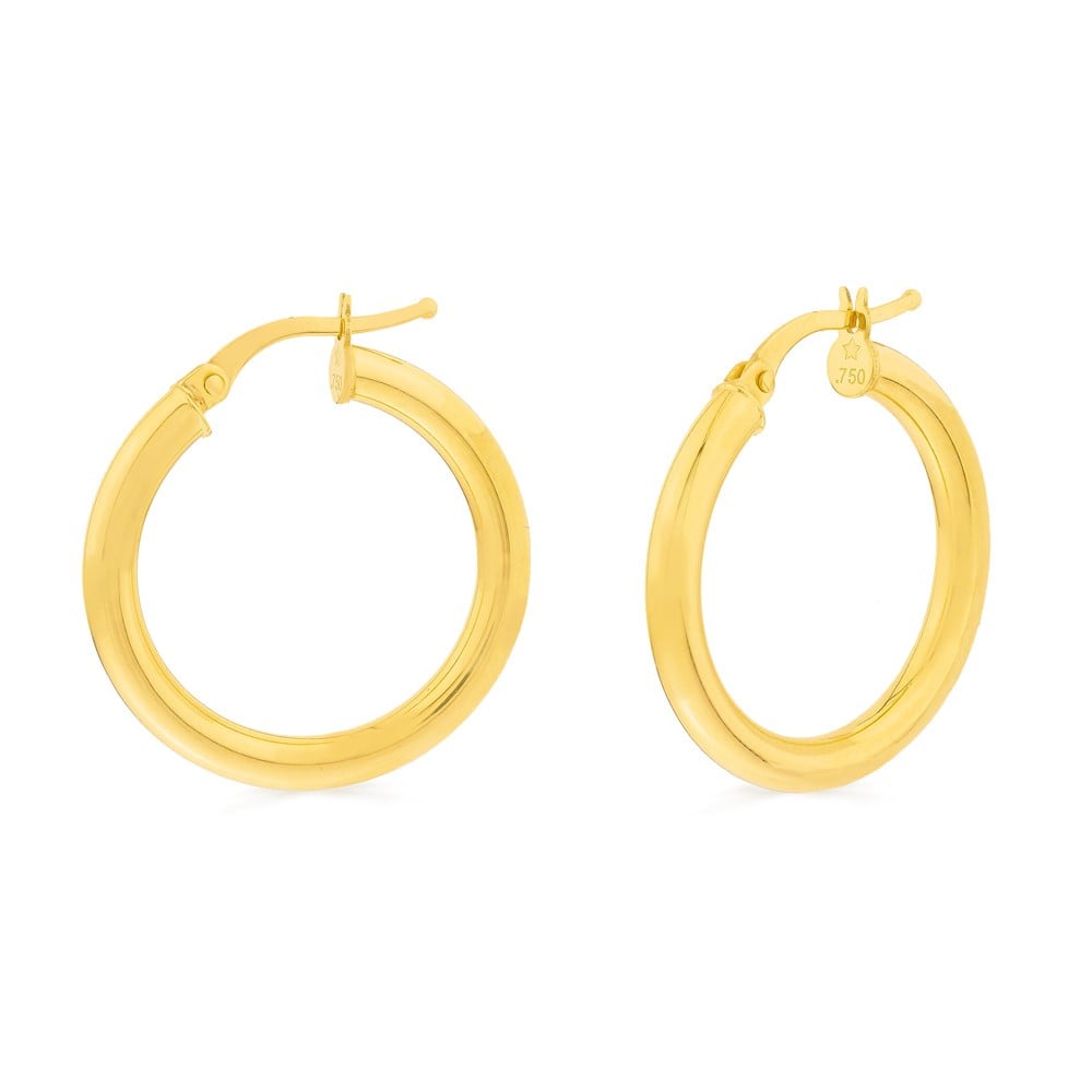 Brinco argola de ouro feminina 18k redonda III