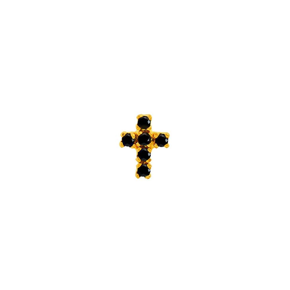 Brinco de cruz masculino 1 peça ouro 18k