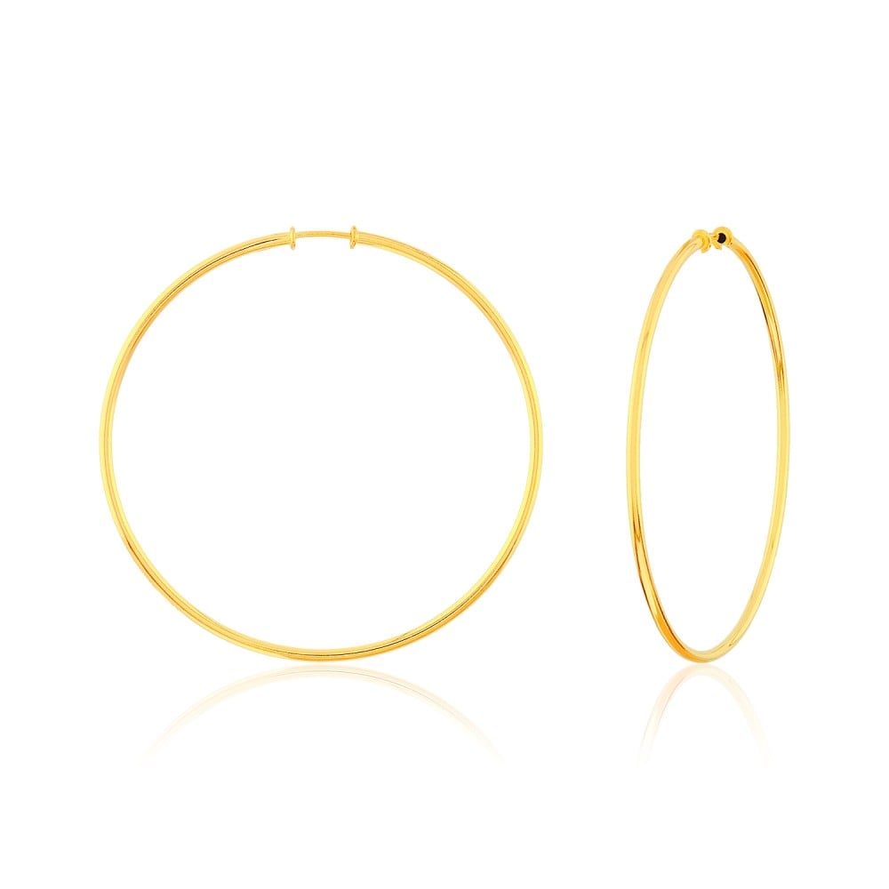 Brinco de ouro 18k argola grande